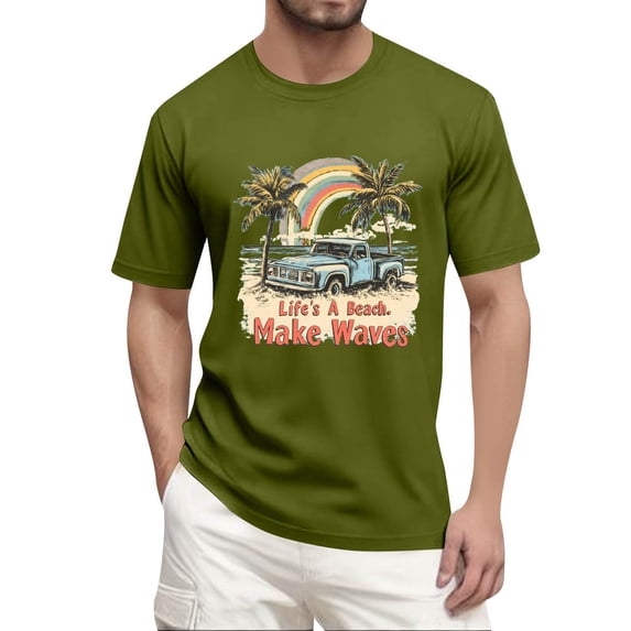 NAMTYQX Mens T-Shirts Graphic Tees Casual Easy Lightweight Plus Size Airoft Crew Neck Short Sleeve Pattern Baggy Elastic Mens Shirts Army Green Size 5XL