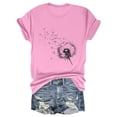 thumbnail image 1 of NAMTYQX Shirts for Teens Girls Bedruckte Soft Light Short Sleeve Hip Loose Crewneck Plus Size Pattern Short Sleeve Shirts for Women Pink Size XL, 1 of 3