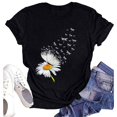 thumbnail image 1 of NAMTYQX Summer Shirts for Women 2025 Casual Pattern Plus Size Relaxed Fit Scoop Neck Short Sleeve Lightweight Muster Soft Oversized Graphic Tees for Women Black Size 2XL, 1 of 4