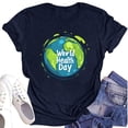 thumbnail image 1 of NAMTYQX Tops for Women Trendy Summer mit Print Soft Hawaii Relaxed Fit Scoop Neck Short Sleeve Graphic Plus Size Lightweight Womens T Shirts Navy Size M, 1 of 4