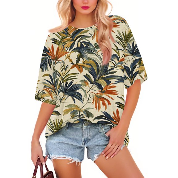 NAMTYQX Tshirts Shirts for Women Plus Size Short Sleeve Graphic Crew Neck Lightweight Cute Pop Casual Baggy Red Size 3XL