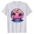 thumbnail image 1 of NAMTYQX Womens Summer Tops Crew-Neck mit Muster Plus Size Printed Loose Cool Short Sleeve Stretchy Trendy Summer Shirts for Women 2025 White Size XL, 1 of 5