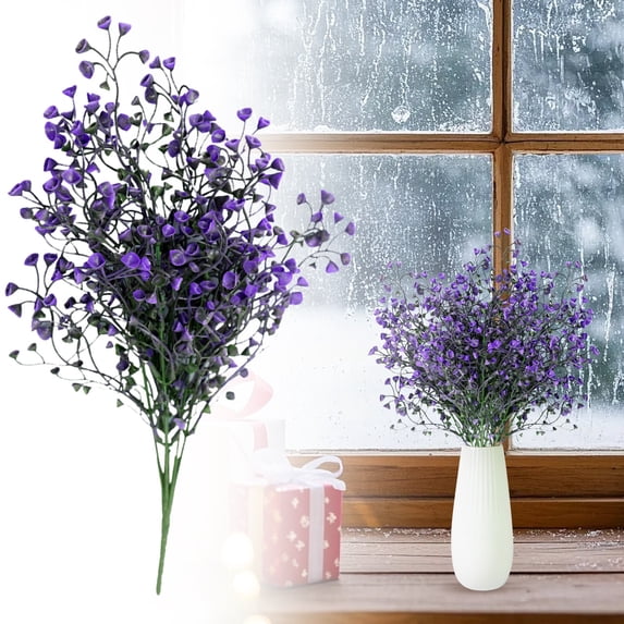 Clearance Under $3 Artificial Bellflower Eucalyptus Bouquet Bellflower Eucalyptus Abs For Living Room Vase Filler Wedding Arch Arrangement Purple (1Pc)