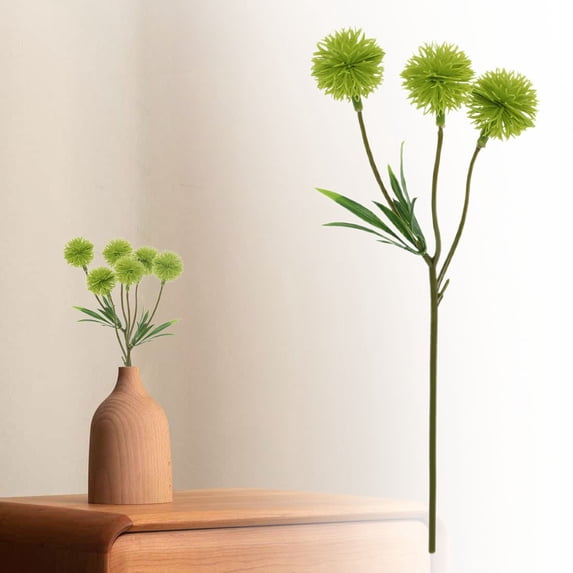 Clearance Under $3 Artificial Dandelion 3-Head Dandelion Spray Plastic For Living Room Vase Filler Wedding Arch Arrangement Green (1Pc)