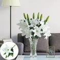 thumbnail image 1 of Clearance Under $3 Artificial Lily Home Decor Lily Spray Plastic For Living Room Office Desk Entryway Table Centerpiece (D) (1Pc), 1 of 6