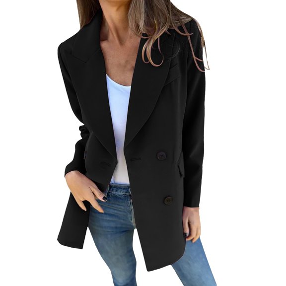 Clothing 2025 Graphic Sweatshirts for Women Women's Oversized Casual Open Front Long Sleeve Coats Lapel Double Breasted Jackets With Pockets Womens Oversized Sweatshirt 2025