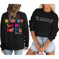 thumbnail image 1 of Clearance Sales Today Deals Prime Oversized Crewneck Sweatshirt Women Sweatshirt Women Verse Pullover God Is Within Her Long Sleeve Inspirational Blouse Top, 1 of 5