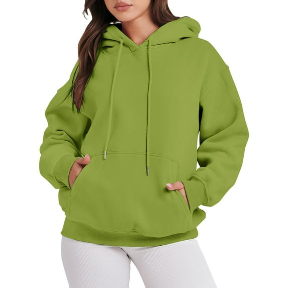 Clothing 2025 Oversized Hoodies for Women Women's Solid Color Zipperless Long Sleeved Pullover Hooded Sweater