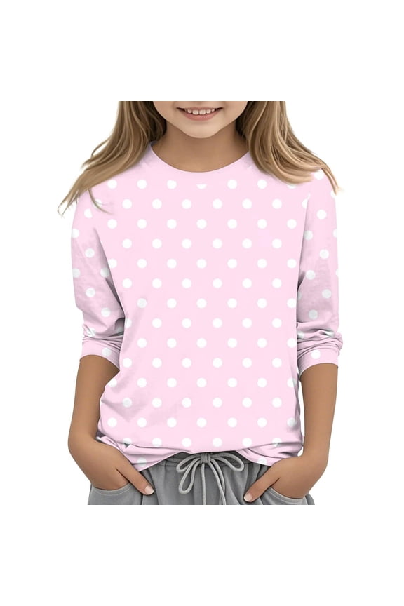 Shirts for Teens Girls Baggy Boys Crewneck T-Shirt Three Quarter Sleeve Blouse Heart Printed Top Top for Girls 14-16