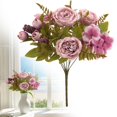thumbnail image 1 of Clearance Under $3 Artificial Peony 7-Fork Peony Spray For Living Room Vase Filler,Plastic (I) (1Pc), 1 of 9