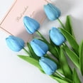 thumbnail image 1 of Clearance Under $3 Artificial Tulip Single Mini Pu Tulip For Bedroom Nightstand Decor,Pu Blue (1Pc), 1 of 4