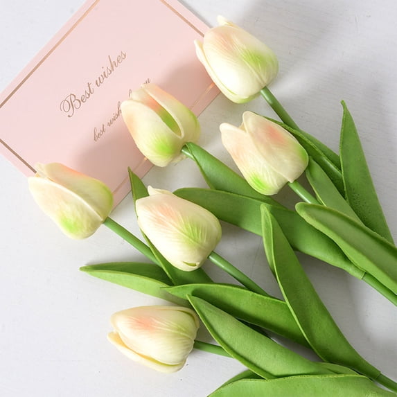 Clearance Under $3 Artificial Tulip Single Mini Pu Tulip Pu For Bedroom Nightstand Decor Dressing Table Vase (I) (1Pc)