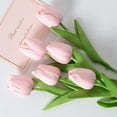 thumbnail image 1 of Clearance Under $3 Artificial Tulip Single Mini Pu Tulip Pu For Bedroom Nightstand Decor Dressing Table Vase Pink (1Pc), 1 of 4