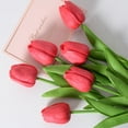 thumbnail image 1 of Clearance Under $3 Artificial Tulip Single Mini Pu Tulip Pu For Bedroom Nightstand Decor Dressing Table Vase Red (1Pc), 1 of 4