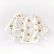 Clearance Sales Today Deals Prime kttectoa Tops for Kids Orange Print Long Sleeve V-Neck Pajamas Comfy Sweatshirt with Ties Loungewear Fall Clothing for Girls and Boys Girl Clothes 0-3M