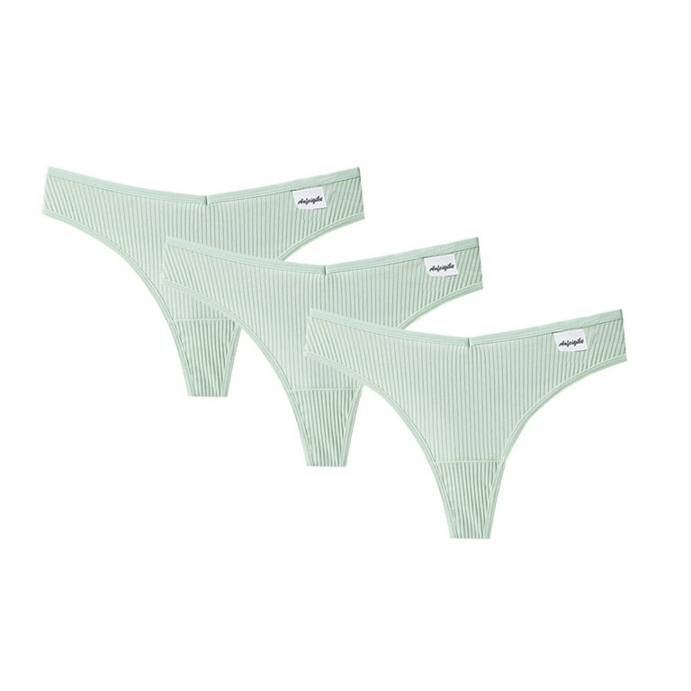 Clearance Sales Today! Joau 3 Pack Ribbed Cotton Underwear for Women  Stretch V-Waist Low Rise Bikini Panties High Cut Breathable Sexy Cheeky  Hipster