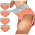 thumbnail image 1 of Joau 4 Pack Cotton Bikini Underwear for Women High Waist Panties Full Coverage Briefs Soft Strech Ladies Breathable Panties, Available in Plus Size, 1 of 9