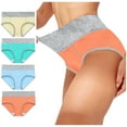 thumbnail image 1 of Clearance Sales Today! Joau 4 Pack Cotton Bikini Underwear for Women High Waist Panties Full Coverage Briefs Soft Strech Ladies Breathable Panties, Available in Plus Size, 1 of 9