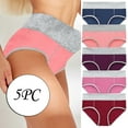thumbnail image 1 of Clearance Sales Today! Joau 5 Pack Cotton Bikini Underwear for Women High Waist Panties Full Coverage Briefs Soft Strech Ladies Breathable Panties, Available in Plus Size, 1 of 9