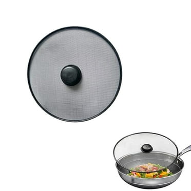 Oil Splatter Cover 29cm Stainless Steel Frying Pan Splatter Guard - Mesh Splash Screen With Heat-Resistant Handle Splash Guard For Frying Pan