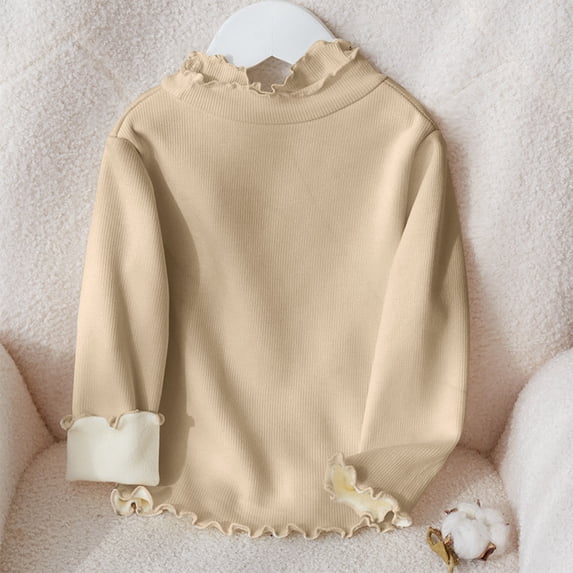 Summer Shirt for Girls 2025 Crew Neck Top Kids Long Sleeve Tees for Girls Solid Color Tops for Girls Top for Girls 8-10