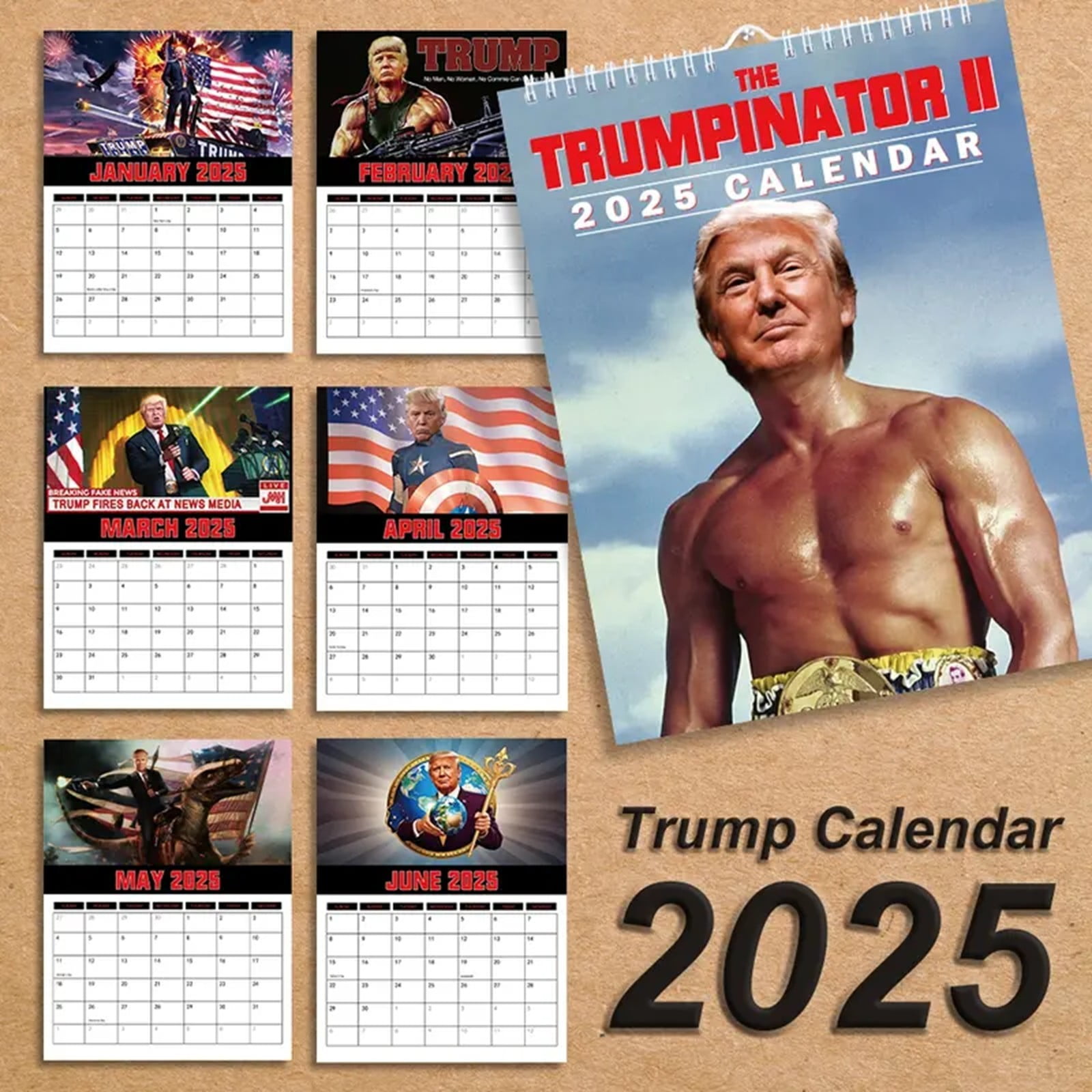 Clearance Sales! Trump Calendar 2025,The Trumpinator 2025 Wall Calendar ...