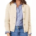 thumbnail image 1 of Turilly Women's Round Neck Knitted Top Retro Casual Single Breasted Long Sleeved Cardigan Sweater Jacket, 1 of 6