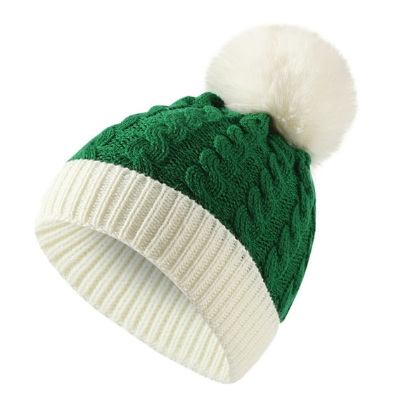 UHGANN Christmas Knitted Hat for Beanie Knit Santa Hat with Pom Pom for Boys Girls Infant
