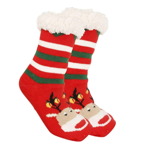 UHGANN Warm Fleece Lined Winter Soft Non Slip Socks Christmas Mens Slipper Socks