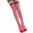 thumbnail image 1 of Clearance Sales UHGANN Under $5 Women's Striped Stockings Extra Long Opaque Striped Over Knee High Stockings Socks, 1 of 3