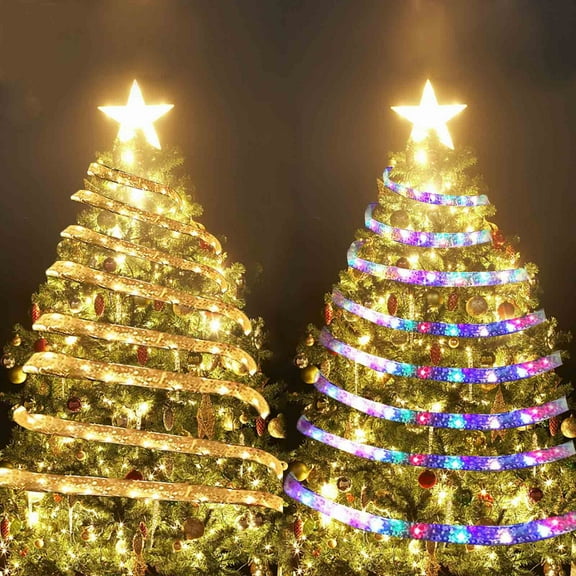 Viflosae Christmas Lights Outdoor LED Ribbon Christmas Lights, 20 LED Battery Powered Christmas String Lights For Christmas Tree, Party Decoration Indoor Outdoor Hanging Decor