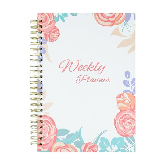 Viflosae Lined Journal Notebook Weekly Schedule Hard Case Notebook A5 Coil Elastic Notebook Students Office Business Diary Spiral Journal Notebooks