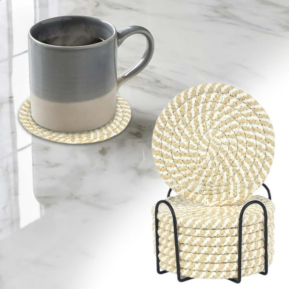 Clearance Sales At Walmart! Cotton Round Braided Placemats, Cotton Polyester Round Place Mats for Kitchen Dining Table Non Slip Heat Resistant Table Mats