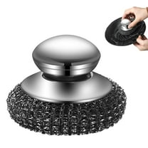 Clearance Sales At Walmart! Steel Wool Scrubber with Handle, Stainless Steel Wool Scrubber Detachable Metal Steel Scrubber Wool Pads for Cleaning Dishes, Iron Pots, Stoves, Wash Sink
