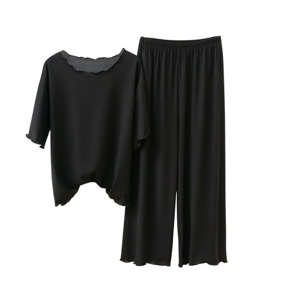 Clearance Sales Women Pajama Sets Women's 3/4 Sleeve Pajamas Sets Pants Women's Lace Pajamas