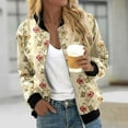 thumbnail image 1 of Clearance Sales Women Shirts Women Trendy Casual Zip Up Floral Print Coat Outerwear Lightweight Long Sleeve Fall Workout Running Jacket, 1 of 5