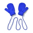 thumbnail image 1 of Clothing 2025 Women's Gloves Mittens Children Winter Warm Solid Knitted Cute With String Gloves, 1 of 9