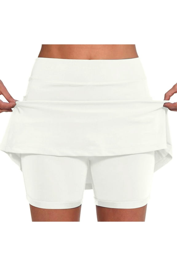 Pickleball Short Golf Skirts Women,Clothing 2025 Women's Tennis Golf Skirts High Waisted with Pockets Inner Shorts for Athletic Skorts Sports Running Pickleball White Tennis Skirts for Women L