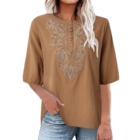 Clothing 2025 Womens Casual Short Sleeve Button Down Shirts Summer Plain Top Blouses with Pockets Womens Short Sleeve Button Down Shirts Official Collar Blouse Basic Simple Dress Shirt