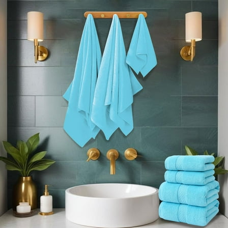 karymi Cotton Plain Gifts Sets Towels Multicolor Soft Absorbent Household 2Pcs Bath Towels and 2Pcs Towels 29.13x12.99in,27.56x55.12in Bathroom Decor up to 70% off