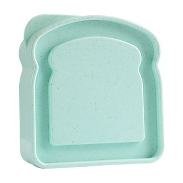 Clearance! Sandwich Keeper, Reusable Sandwich Containers, Toast Shape Bread Box with Lid, Portable Sandwich Box, Food Fresh Keeping Box, Sandwich Containers for Lunch Boxes on Clearance Green