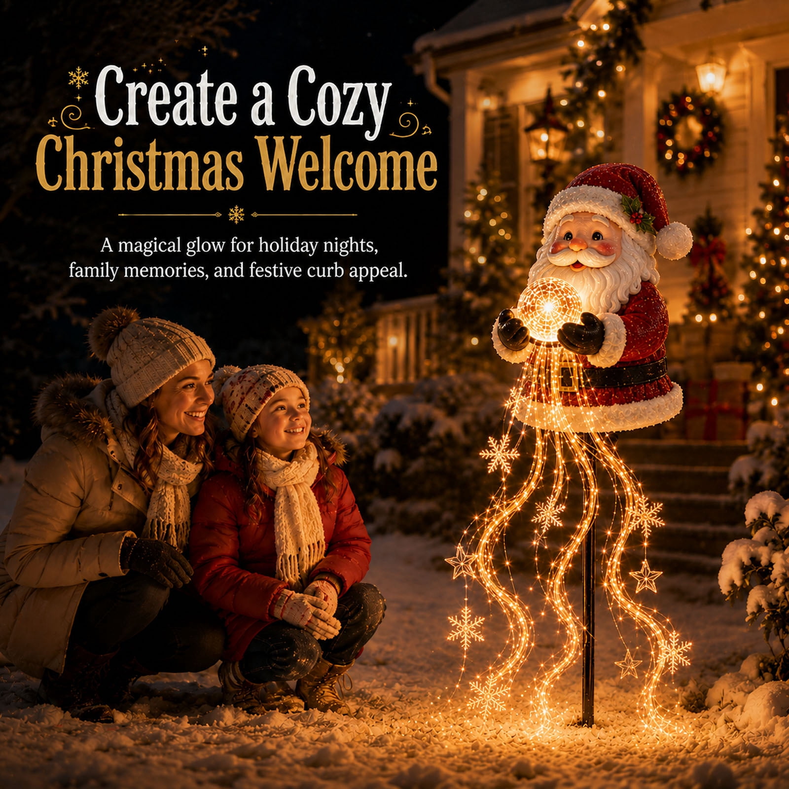 Sticky Note Snowflake Clearance! Santa Magic Fountain - Flowing Snowflake LED Christmas ...