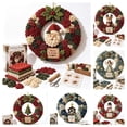 thumbnail image 1 of Clearance! Santa Wreath DIY Kit for Adults, 3D Fabric Poke Art Christmas Wreath with Merry Bright Plaque, Christmas Decorations hanging, Home Gift, 1 of 7