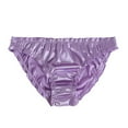 thumbnail image 1 of ,Satin Bikini Panties for Women, Frill Trim Ruched Cheeky Underwear, Low Rise Shiny Panties Silky Bikini Briefs, 1 of 5