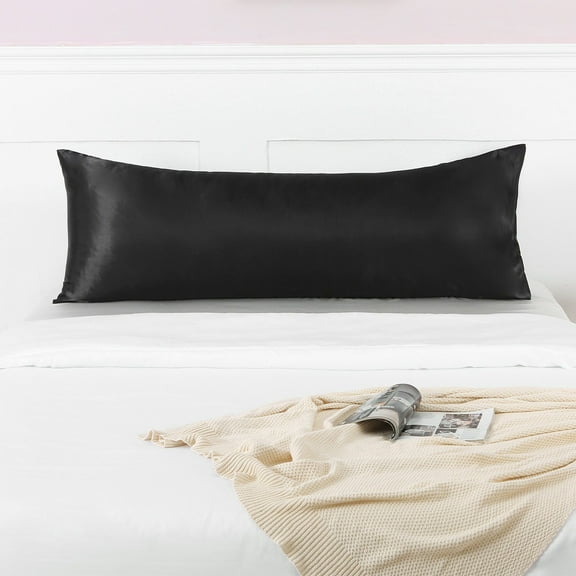 Clearance!Satin Pillow Case, Satin Queen Silky Pillowcase for Hair and Skin, Satin Pillowcase Set of 2, 20x54in, Black