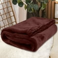 thumbnail image 1 of Clearance & More Savings! 39x28" Solid Color Soft Flannel Blanket All-Season Velvet-Lined Throw for Winter Warmth, Summer AC, Picnic, Travel & Home Use with Aviation Leg Cover, Cozy Gift, 1 of 5