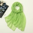 thumbnail image 1 of Scarf for Women Women Summer Casual Colorful Multicolor Solid Color Chiffon Thin Regular Silk Scarf Sunscreen Scarf Pashmina Scarf for Women Green One Size, 1 of 3