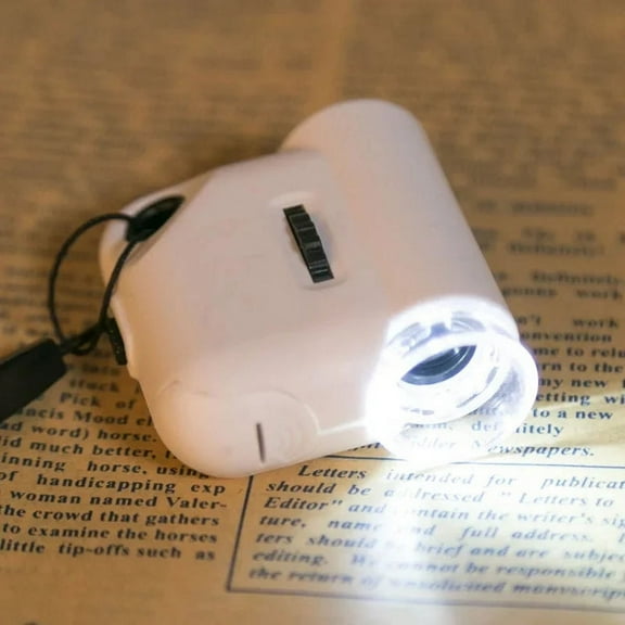 Clearance School Supplies maho White Microscope Identification Detector 60x with LED Light Source Glass Portable Microscope with Lighting on Clearance