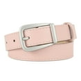 thumbnail image 1 of Seductiva Belts for Men Plain Buckle Belt Solid Color Women Belt with Pin Buckle Adjustable Length Leather Waistband for Jeans Pants Coffee Polyester Belt 1PC, 1 of 6
