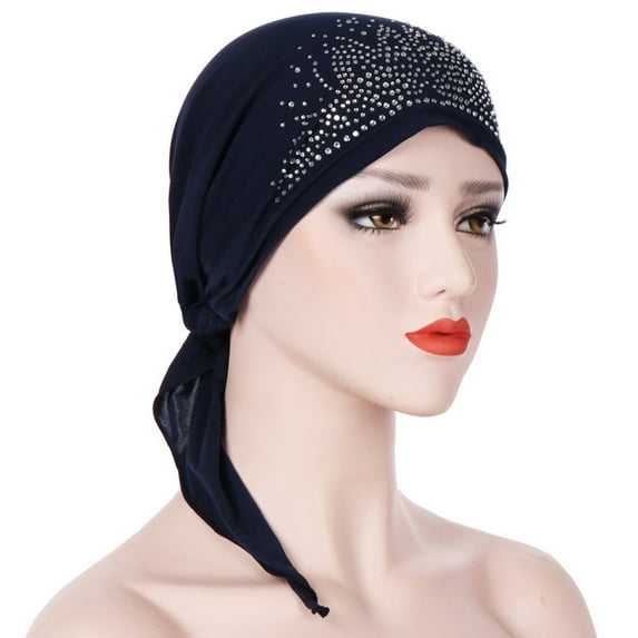 Seductiva Fashion Wide Headband Women India Stretch Turban Hat Cotton Hair Loss Head Scarf Wrap Muslim Hat 1PC